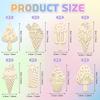 40Pcs Wooden Ice Cream Cutouts Ornaments To Paint,Summer Decorations 8 Styles Diy Blank Unfinished Wood Cutouts Ornament