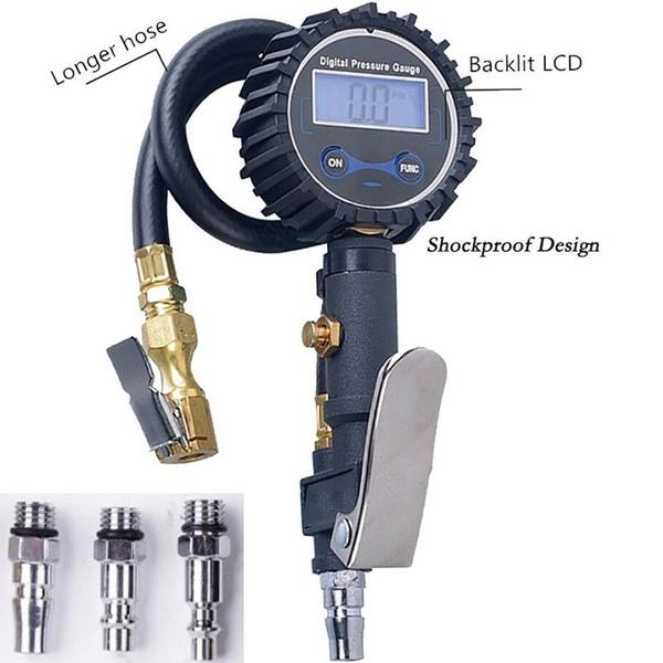 

Цифровой инфлятор шин с давлением Gauge 200 PSI воздуха Чак для грузовика / автомобиля / велосипеда