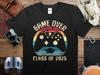Class of 2025 Retro Gaming Graduation Shirt, Game Over Class of 2025, Geeky Graduate Gift, Vintage Gamer Tee, Funny Graduation T-Shirt