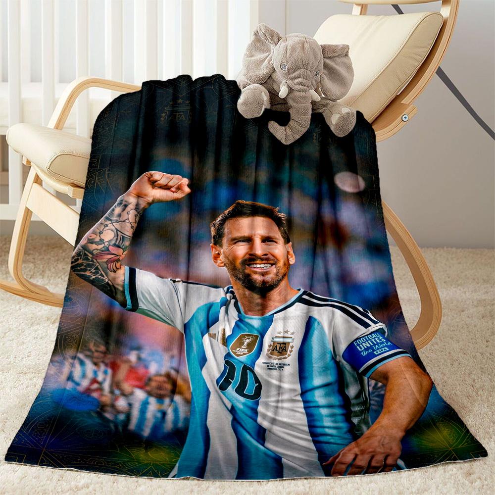Messi 586 Decke Bequem Perfekt für Couch Sofa Picknicks Vier Jahreszeiten Universell Stilvolle Dekoration Geschenke Für Familie Oder Freunde