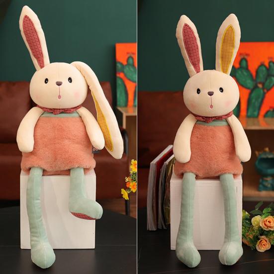 Pull Up Rabbit Plush Toy Interactive Stuffed Animal with Switchable Ears And Legs Funny Rabbit Soft Plushie Toy for Birthdays Easter