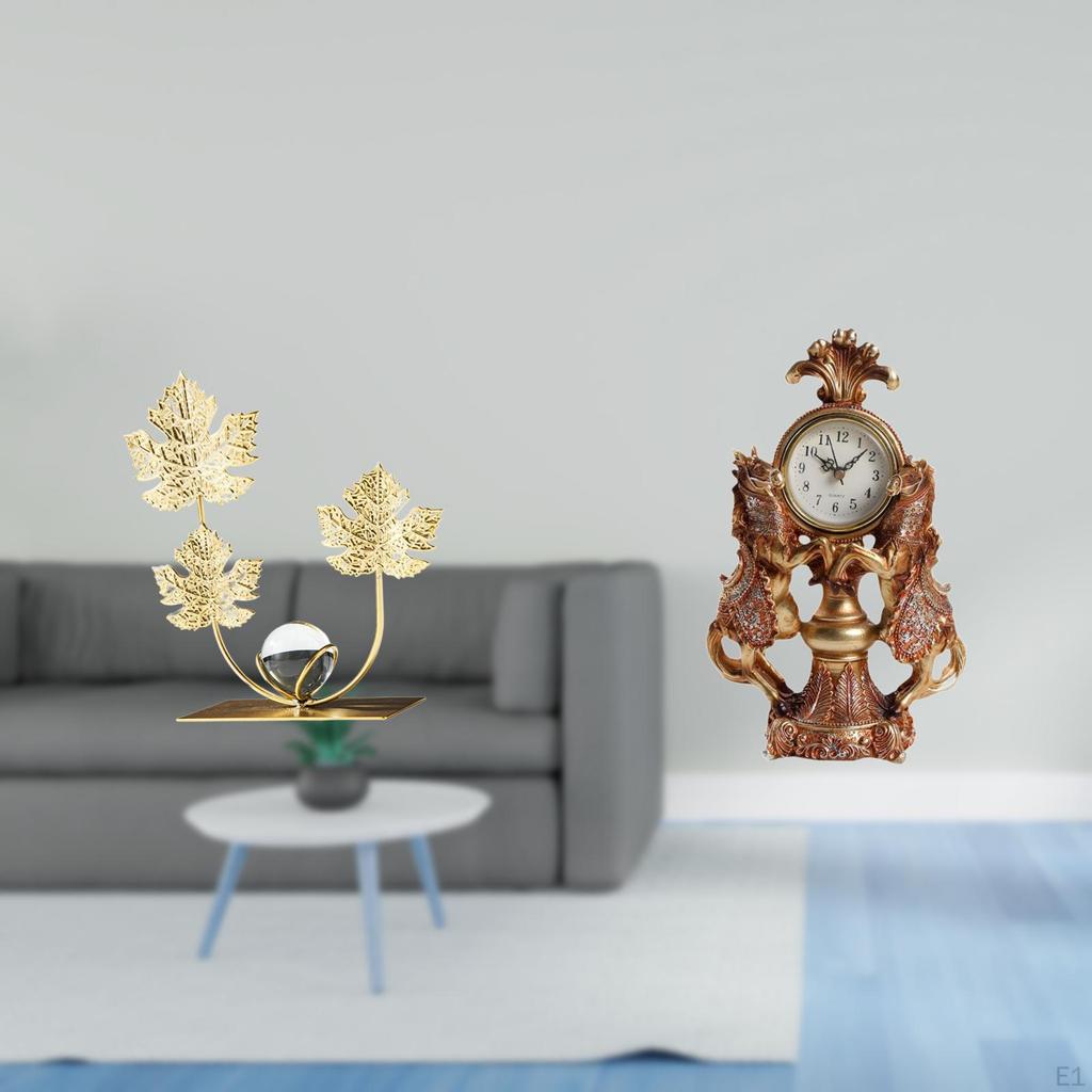 y Equine Timekeeper Sculpture Bookshelf Ornament Modern Decorative Horse Clock Statue for Bedroom