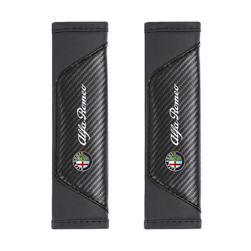Hub Caps Car Seat Belt Shoulder Cushion Protective Cover For Alfa Romeo 156 159 147 4C 8C 166 Giulia Giulietta Mito Stelvio Spid CVP1