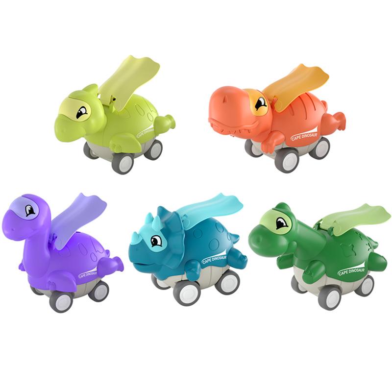 Dinosaur Toy Car Press Cape Dinosaur Pull Back Trolley Baby Inertia Car Night Market Toy