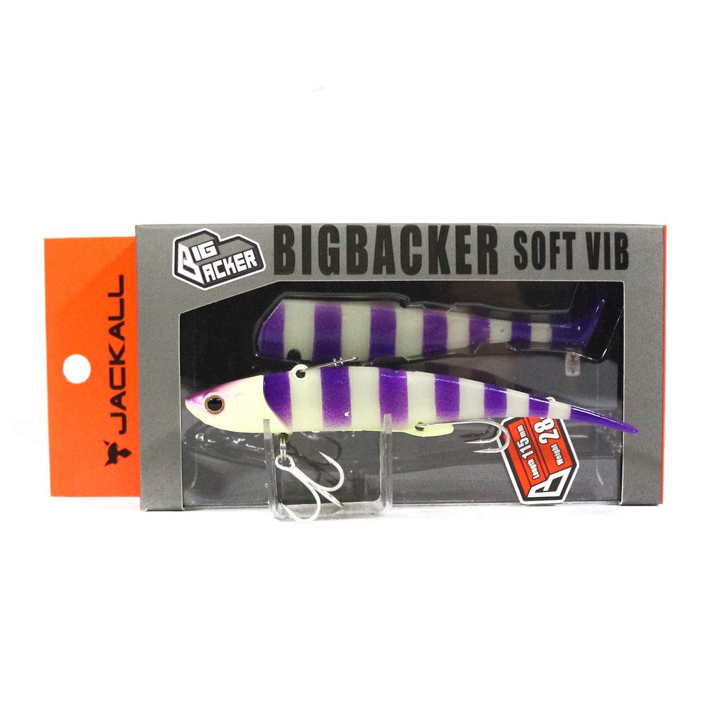 JACKALL Big Backer Soft Vibe Lure Hairtail Purple Glow 28g, Stripe.