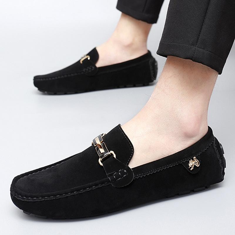 2024 Men's Small Size Doudou Shoes Couple Lefu One-Pedal Sleeve Lazy Shoes Large Size Live Casual Driving Shoes