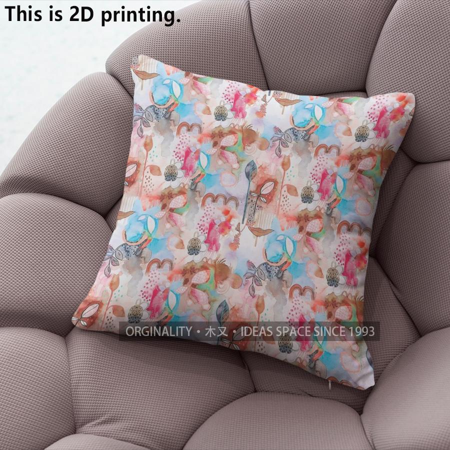 Watercolor Floral Print Square Throw Pillow Covers Pattern Cushion Cover Suitable For Sofa Bedroom Car Pillow Cover
