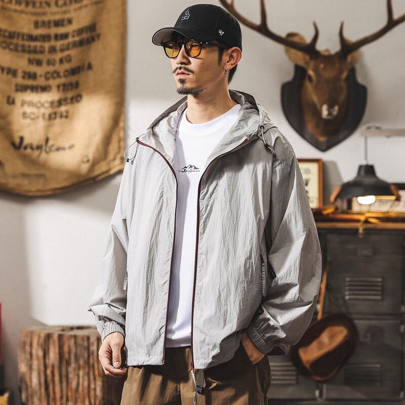 Men s Ice Silk UPF50+ Sun Protection Hooded Jacket 4XL