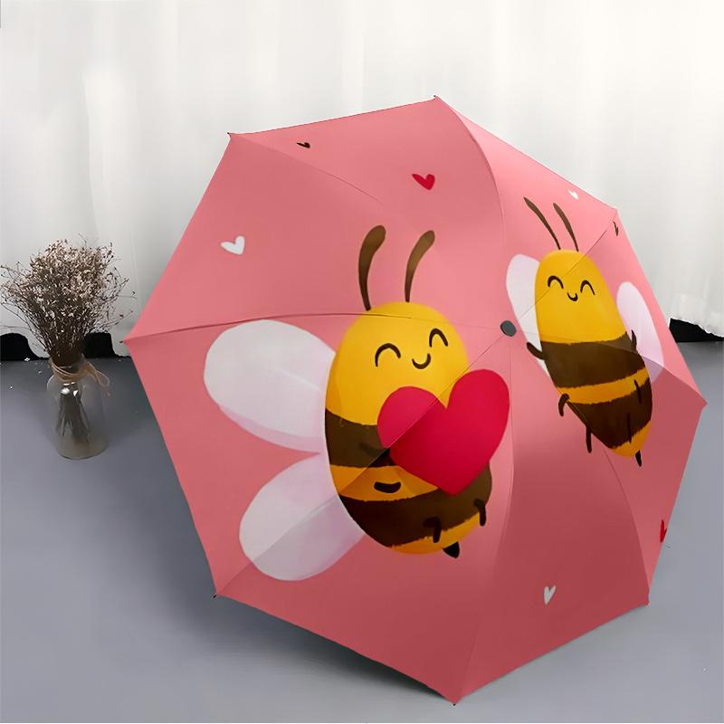 1pc Bee Love Umbrella That Opens  Closes Automatically  Perfect Gift with a Convenient Folding Mechanism 55