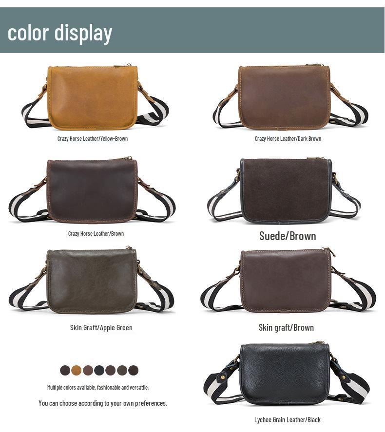 DUJIANG Men's Genuine Leather Crossbody Messenger Shoulder Bag