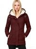 Women's Hooded Sherpa Lined Midi Coat Solid Color Zip Up Warm Winter Casual Outerwear Jacket