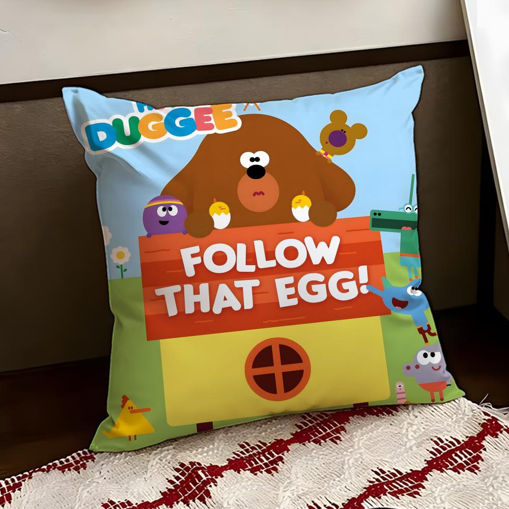 HHey Duggee cartoon Cushion Cover Reversible Soft Durable Pillow Cover Home Car MultiScene Use for Daily Comfort