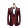 Men's Wedding Business Casual Jacquard Blazer Coat Men Male Blazers Suit Coat Jacket Formal Fashion Business Dress Stage Performance Coat