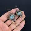 Larimar Earrings, 999 Copper Wire Wrapped Jewelry, Gemstone Earrings, Gift For Her Handmade Dainty Jewelry