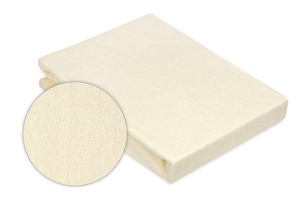 Prześcieradło frotte z gumką 210/220x190/200 premium ecru