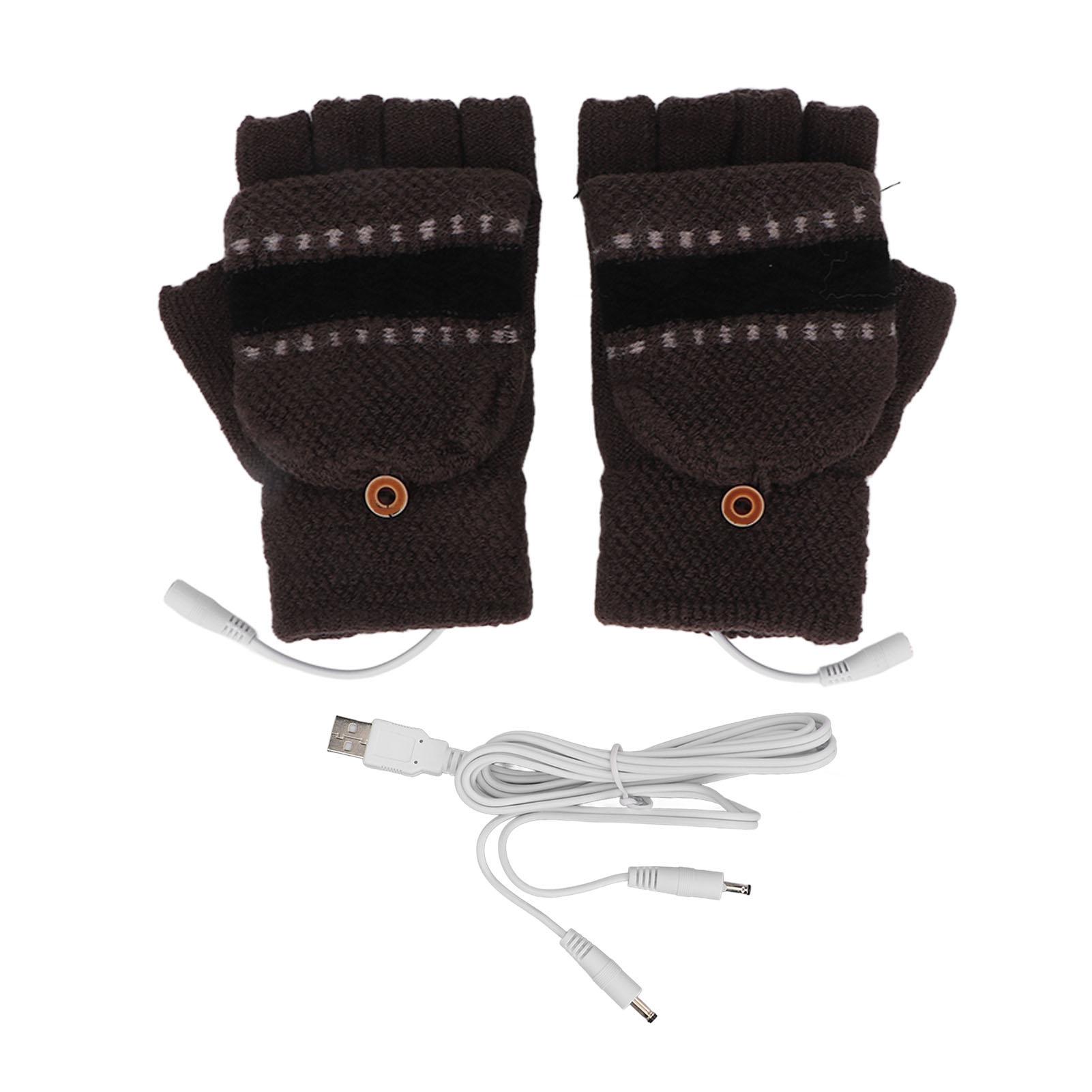 

Half Finger Heated Gloves Double Sided Heating Warm Full Finger and Half Fingerless USB Heating Gloves for Typing Gaming