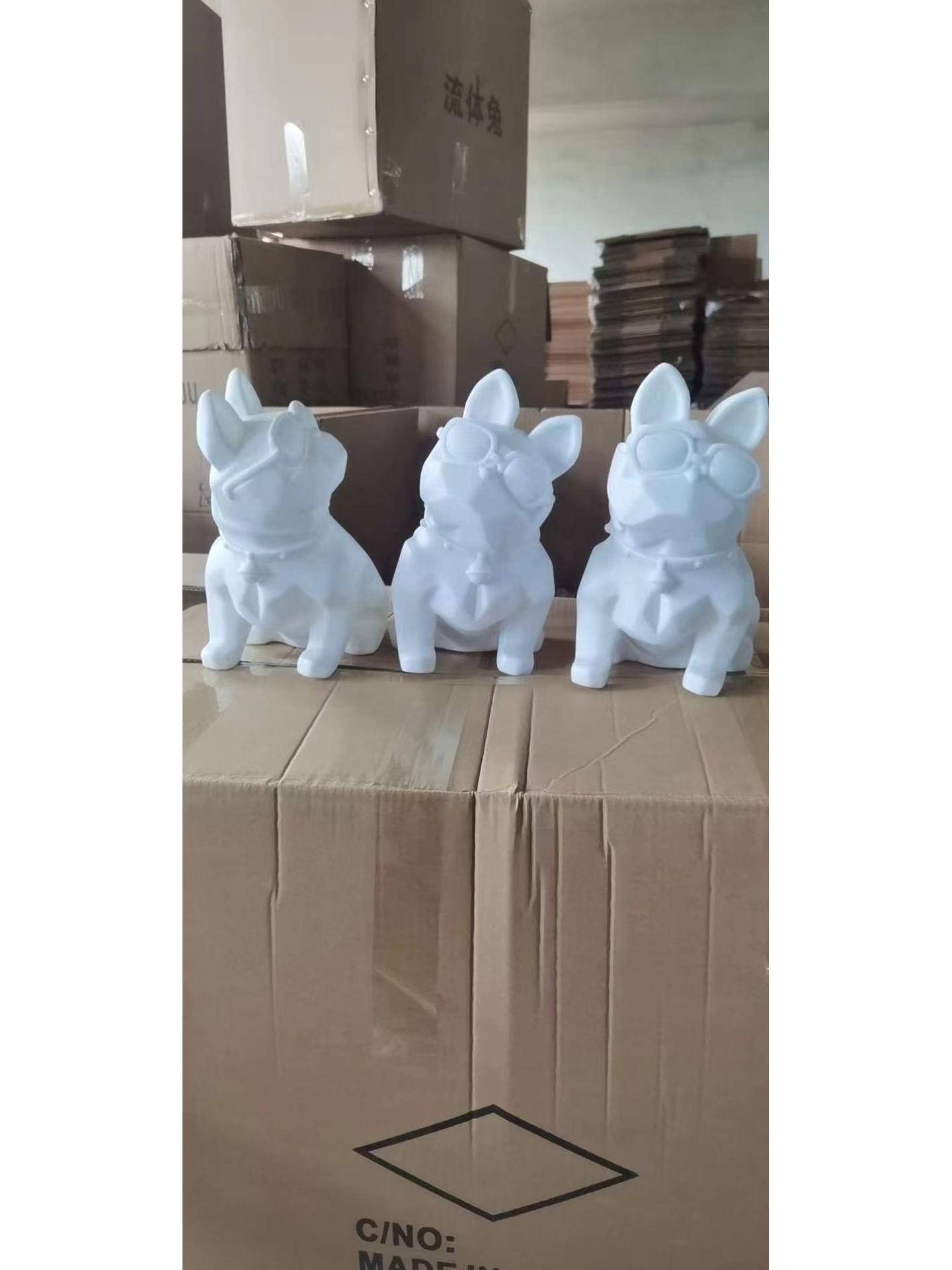 

Французский бульдог Белая виниловая кукла Копилка - Граффити украшение для гостиной 16cm x 25cm x 26cm (L x W x H)