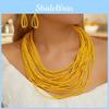 Glass Women Beaded Jewelry Set Multilayer Circular Design For Office Use Casual