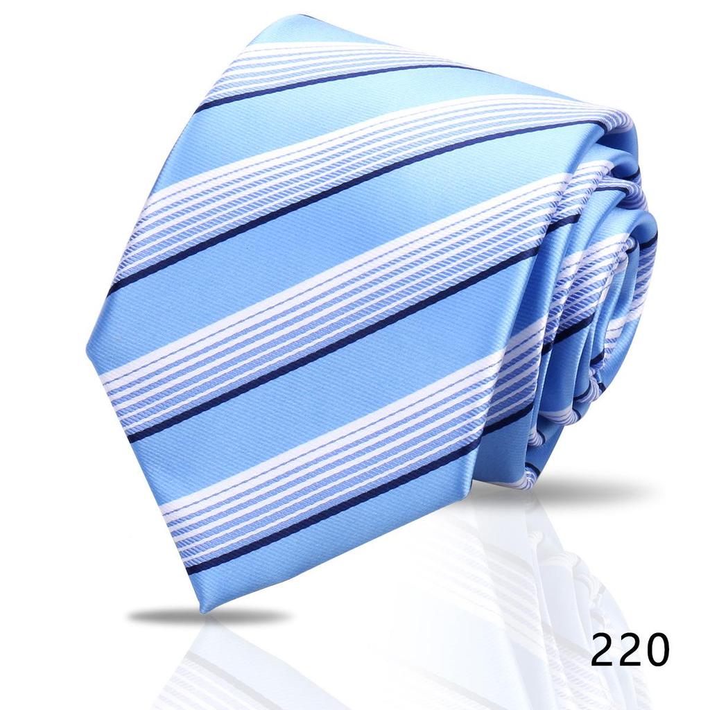 Men's High-Grade Black and Red Striped Silk Tie for Formal and Wedding Wear - 8CM