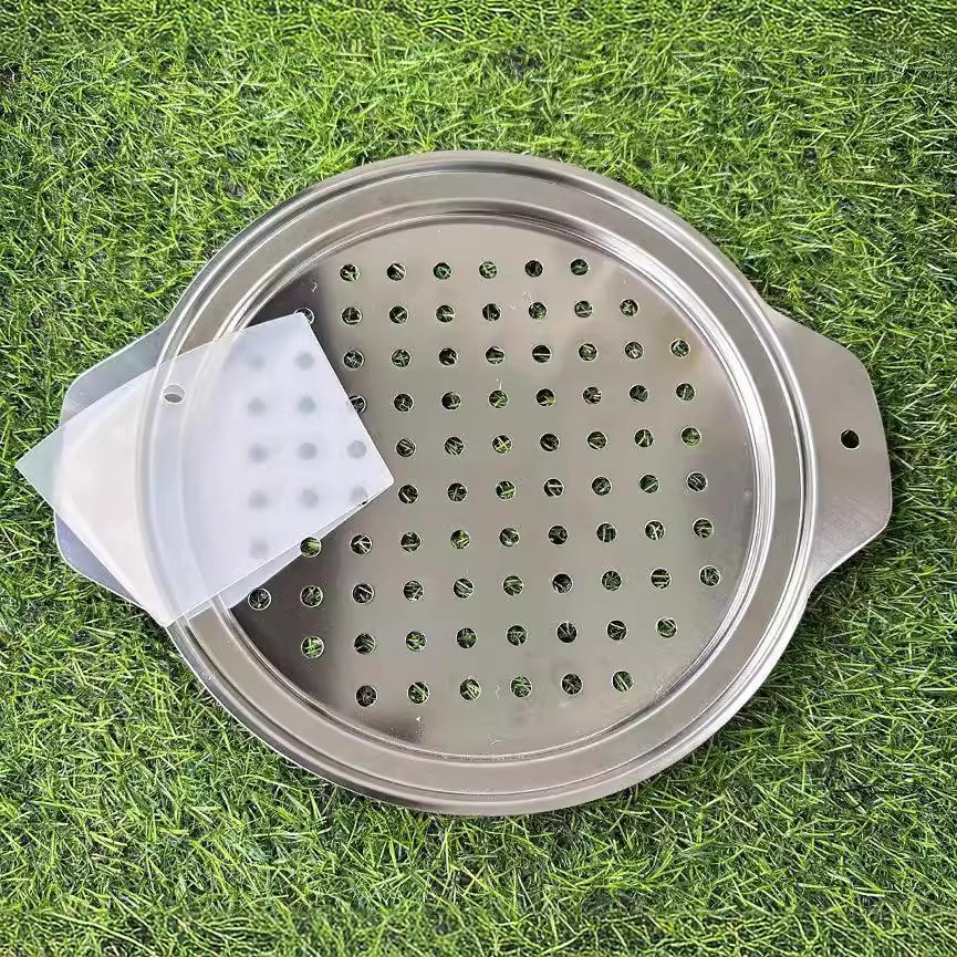 

Stainless Steel Spaetzle Maker Lid with Scraper Traditional German Egg Noodle Maker Pan Pot Spaghetti Strainer