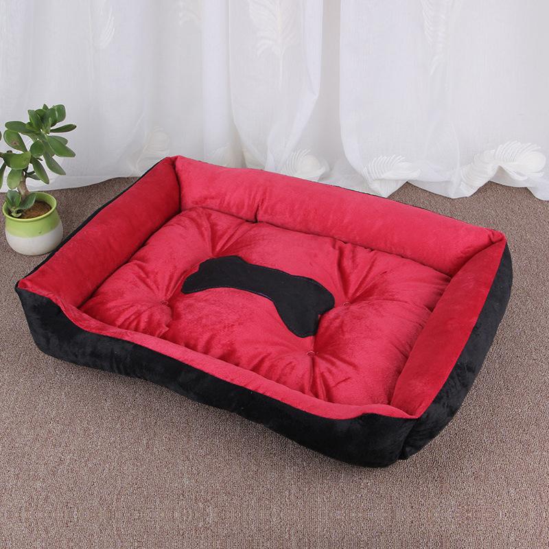 Square Breathable Dog Bed for Large Dog Cushion Non-slip Sleeping Cat Bed Winter Warm Thickened Dog Bed Soft Cat Mat Pet House