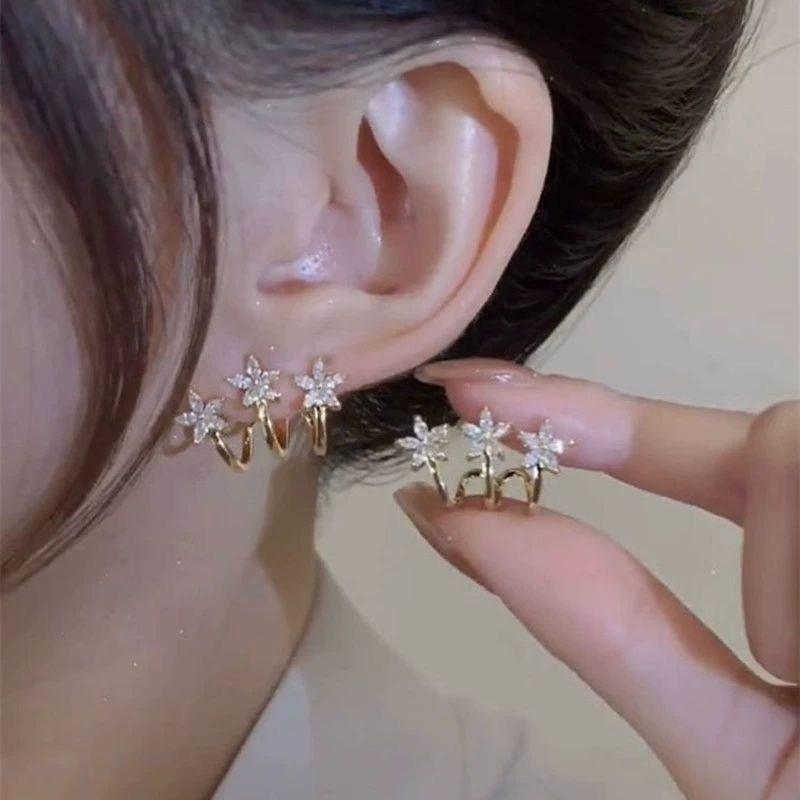 Trendy 2025 Floral Petal Earrings for Women - Exquisite Niche Design Flower Studs