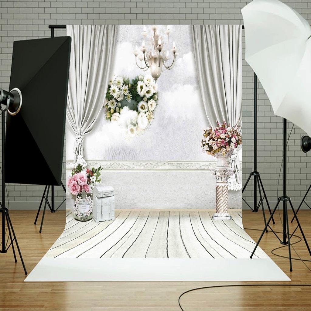 White Flowers Paintings Photography Backdrops Photo Props Studio Background 5x7ft White Flowers Paintings Photography Backdrops Photo Props Studio Background 5x7ft