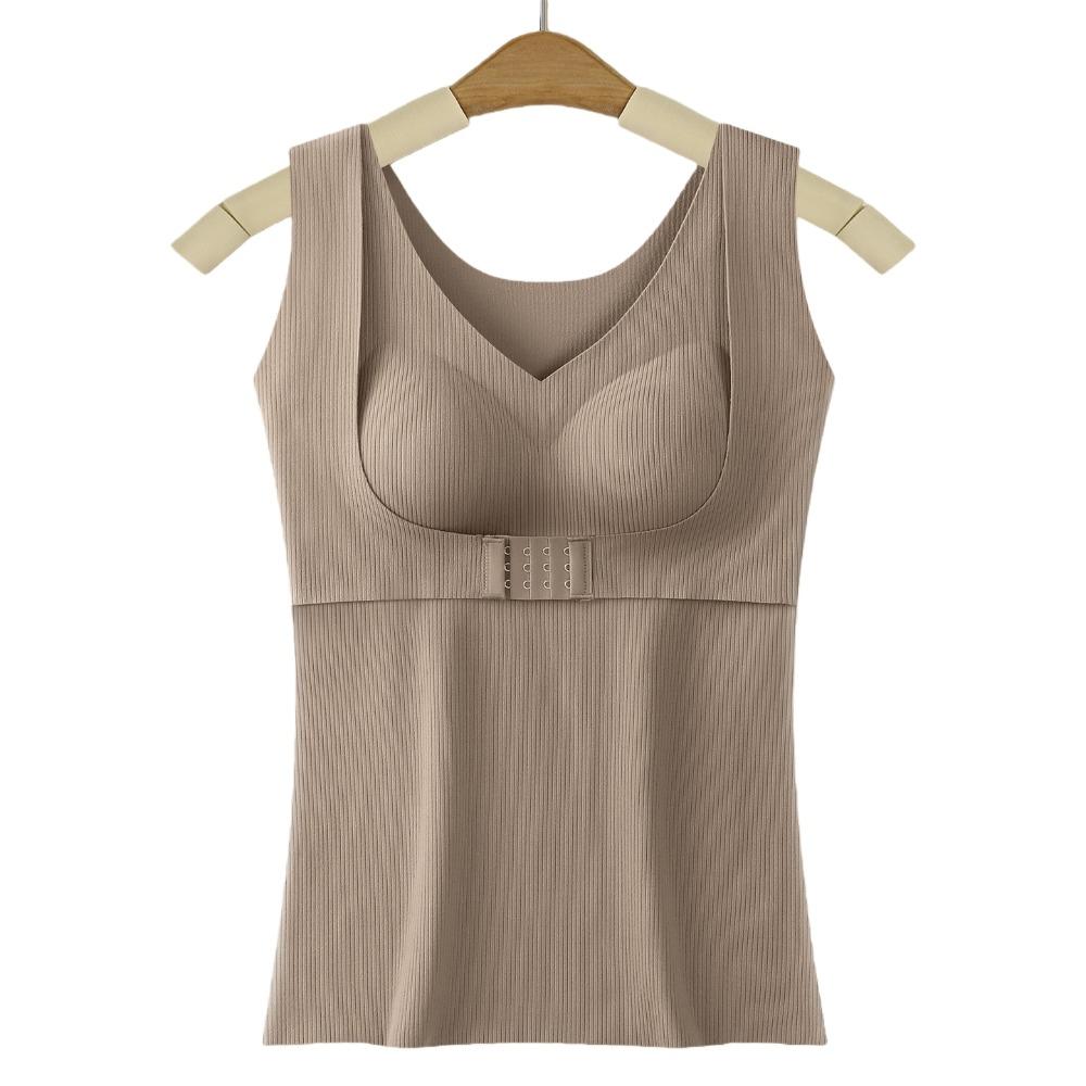 Sleeveless Postpartum Body Shaper Velvet Fleece Winter Suspender Vest  Autumn Winter M кофейный