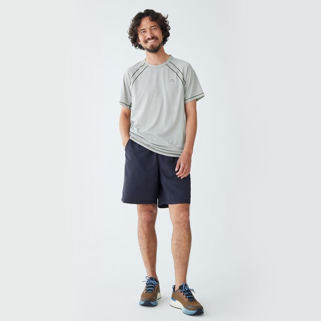 L.L.Bean Men's Quick-Dry Trail Tee, Short Sleeve, US Fit, Regular, Size Small, Platinum Gray, 1000030884