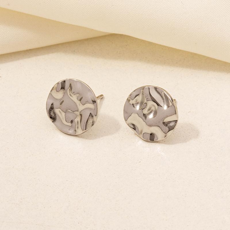 6pcs Simple Kpop Fashion Rectangle Irregular Stainless Steel Ear Studs For Women Men Accessories Silver Color Earrings Jewelry
