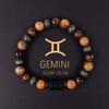 1PC 12 Zodiac Signs for Friends Lovers Stone Beaded Bracelet with Polished Natural Stone Adjustable Couples Friendship Minimalist