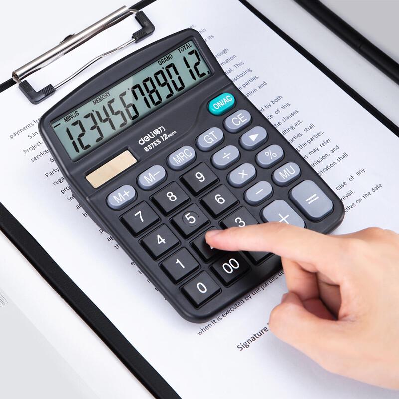 Deli 837ES 12-Digit Desktop Calculator (2-Pack)