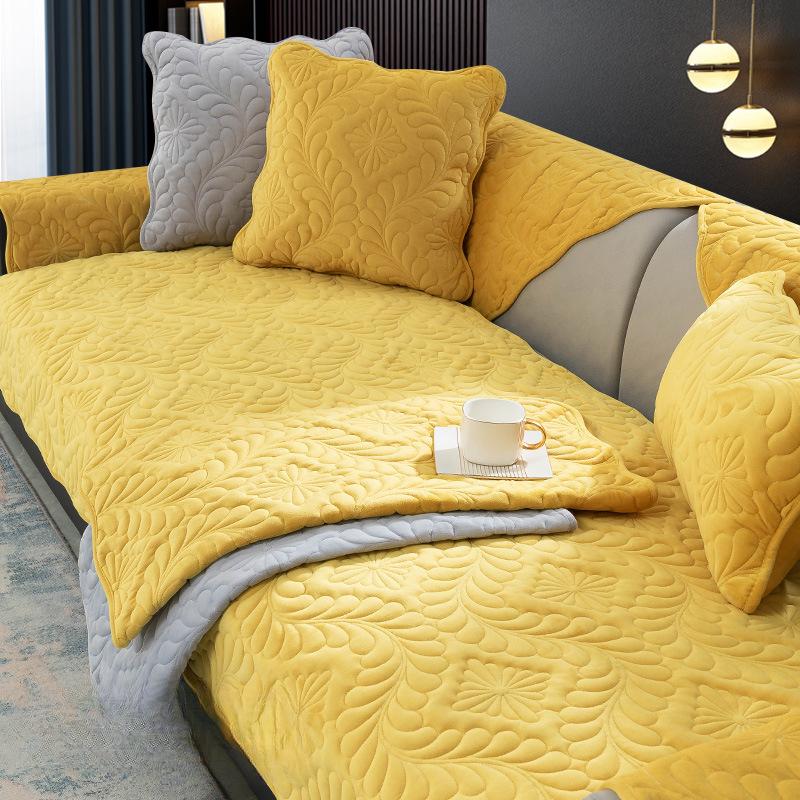 Cojín de Sofá, Cuero Universal para Todas las Estaciones, Antideslizante, Cojín de Asiento Engrosado Simple Nórdico, Funda de Felpa para Invierno, Toalla para Respaldo