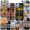 America Route 66 Phone Case For iPhone 17 Air 16 Pro Max 16E 15 + 14 Plus 11 12 13 Mini 7 8 SE Gift Print Cover Fundas