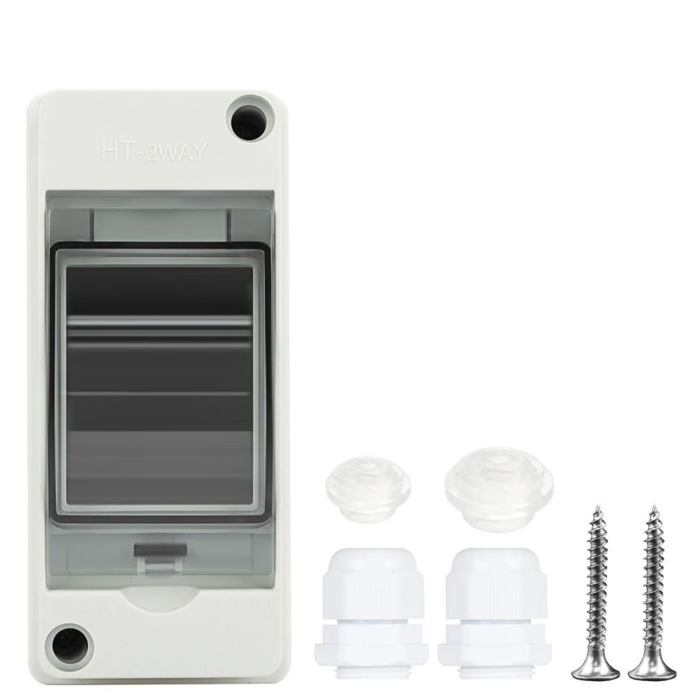 1Pcs 2 Way Waterproof Distribution Box IP65 Waterproof MCB Protection Box  for 2P Breaker