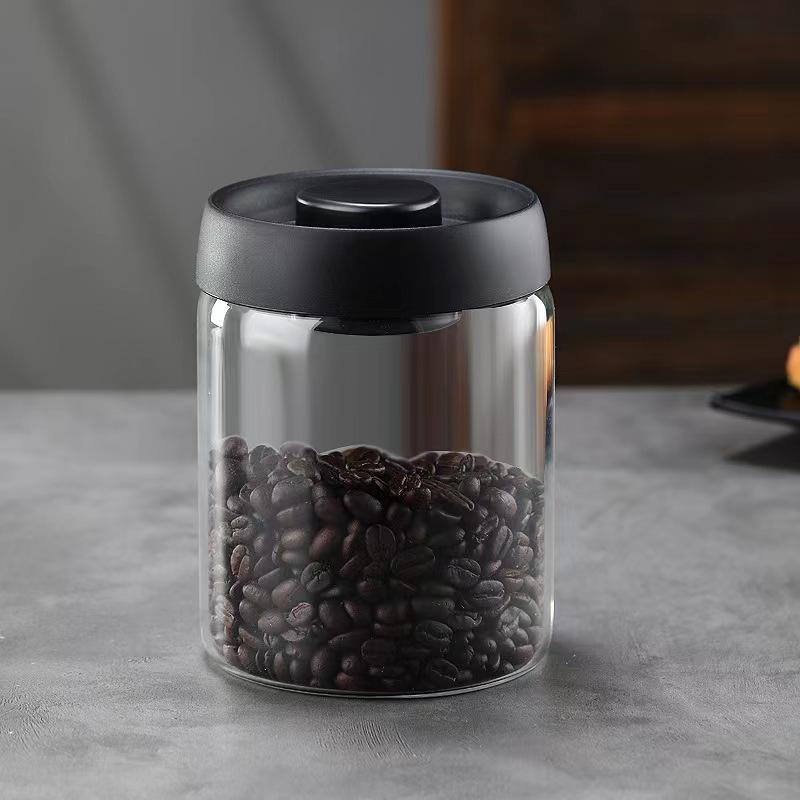 Vacuum-Sealed High Borosilicate Glass Jar for Coffee, Grains & Freshness Preservation