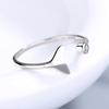 S925 Sterling Silver Mermaid Tail Ring Opening Adjustable Diamond-Studded Ring Korean Style Personality All-Match Jewelry Silver Accessories