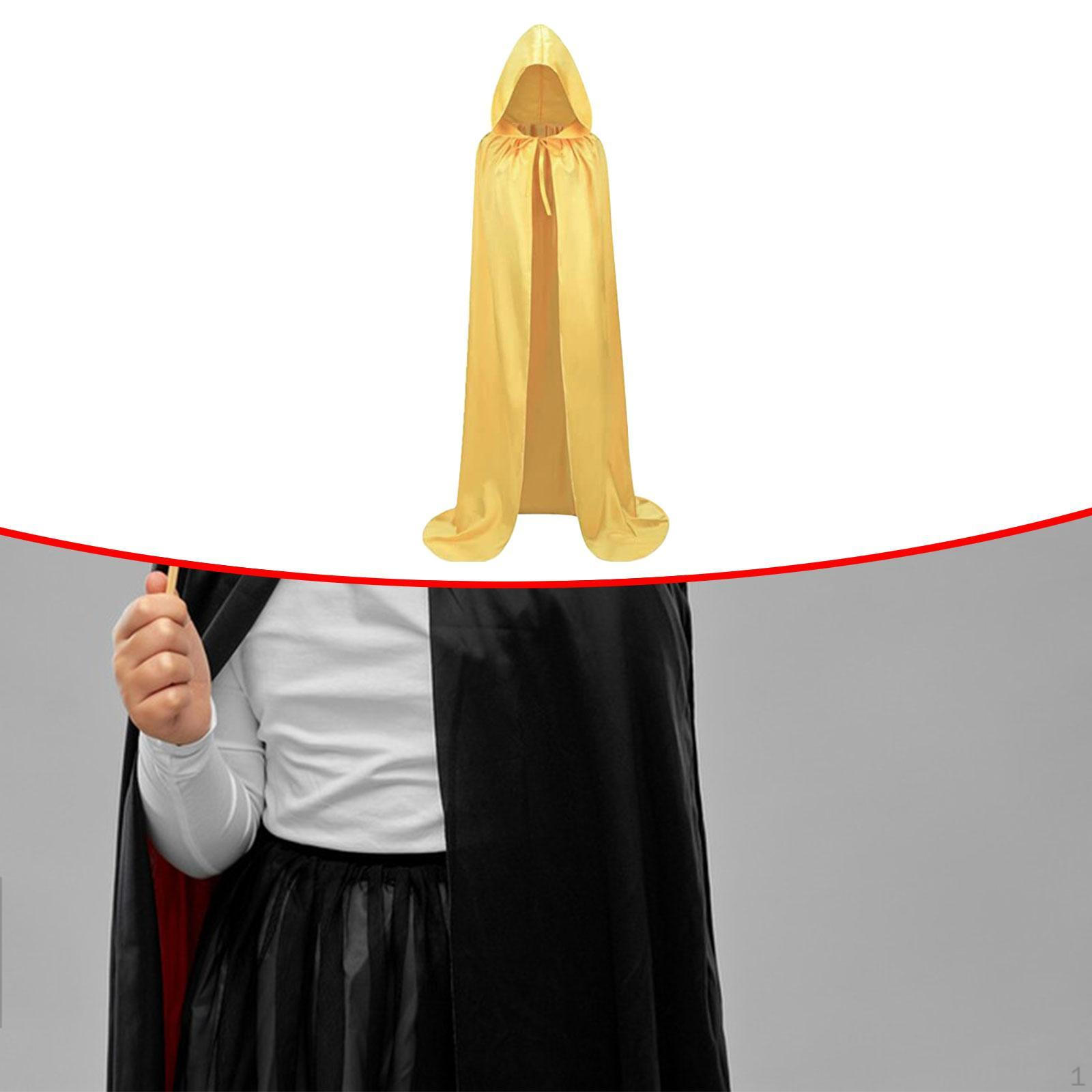 

Плащ с капюшоном для детей, костюм на Хэллоуин и выступления yellow S