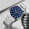 MEGIR Luxury Business Quartz Watch for Men Stainless Steel Strap Luminous Date Waterproof Male Casual Wristwatch Chronograph Clock 2150