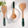 Dunkelgrün Langer Griff Holz Kochküchenutensil Antihaft Pfannenwender Hitzebeständig Suppenlöffel Utensil Küchenzubehör