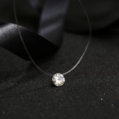 1pc pendente invisibile trasparente collana con lenza da pesca catena da donna clavicola