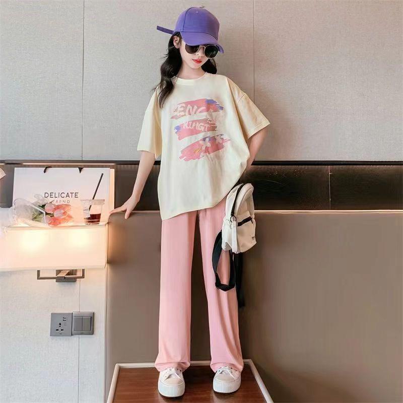 

Комплект спортивной одежды с короткими рукавами для девочек на лето 2025 года - Стильная и модная детская одежда 150 cm