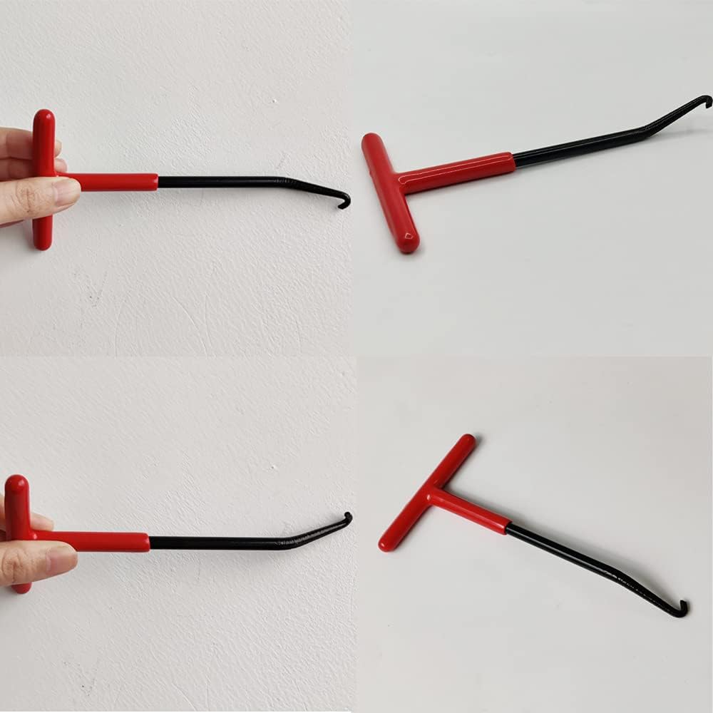 Motorcycle Exhaust Spring Hook, T Shaped Handle Exhaust Pipe Spring Puller Taller Hooks Tool with Rubber Coating for Motorcycle Vehicle Springs