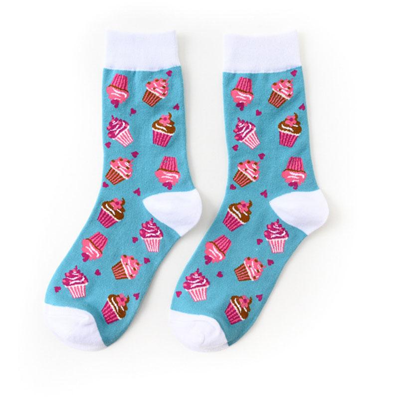 Harajuku χαρούμενες κάλτσες ανδρικές αστείες Κινούμενα σχέδια φρούτα αβοκάντο μπανάνα μπέργκερ πατάτες μπύρα μπισκότο τηγανητό κοτόπουλο φαγητό κάλτσες κάλτσες για σκέιτμπορντ