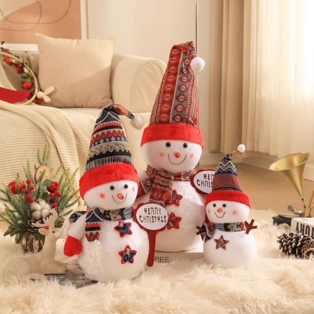 

Шапка Снеговик Мягкая игрушка Шарф Снеговик Мягкие куклы Рождественский Снеговик Мягкая кукла Украшение для дома 25cm style 1