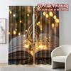 2pcs, 2D FLAT PRINTING Curtains (Without Rod) Golden Melody Light Filtering Popular Curtains Machine Washable Fabric Curtains