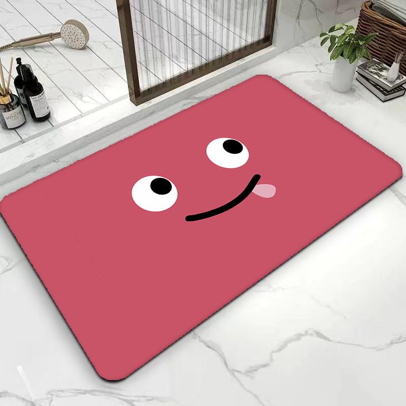 Cute Funny Expression Carpet Living Room Bedroom Bathroom Floor Mat Home Decoration Corridor Balcony Non-slip Door Mat