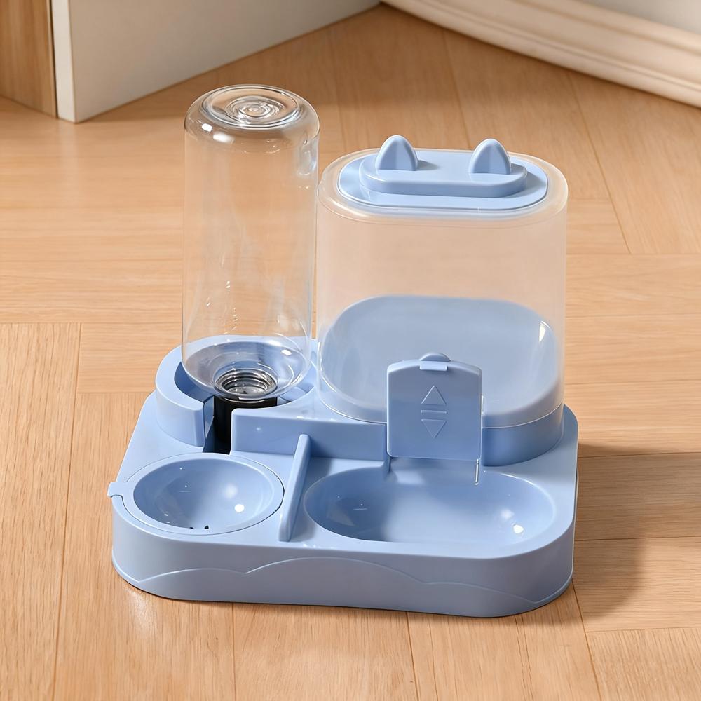 1 PC 2-in-1 Automatic Feeder with Controllable Food Amount for Small Animal Pets Rabbits Cats Dogs Feeder Bowl with Drink Bottle