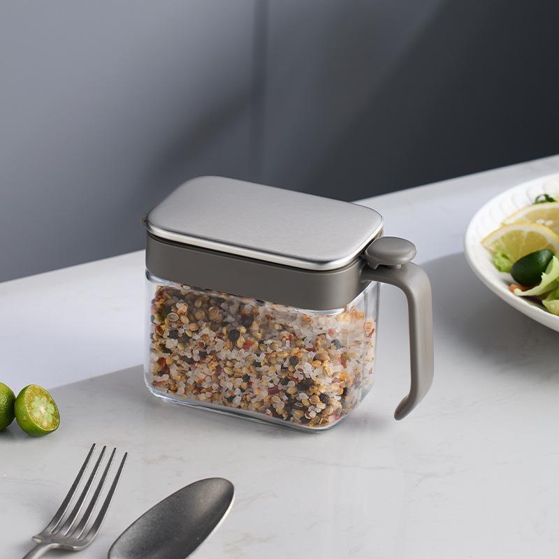 500Ml Seasoning Box Sealed Moisture-Proof Seasoning Bottle Large Capacity With Spoon Spice Storage Container Kitchen