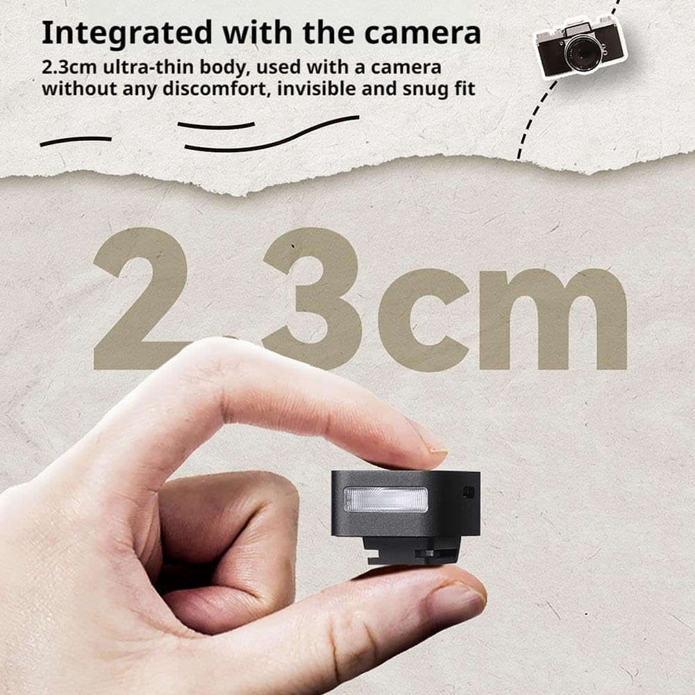 ZENIKO ZF04 Camera 372 2 Power GN8 Mini Flash for and Mini Flash with Photo Fill Light and Universal Hot Shoe Flash, Full-Power Flash, Levels, Type-C